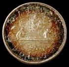 1951 Silver Canada  1 Dollar Mint State Coin Prooflike And Color