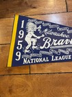 Vintage 1959 Milwaukee Braves Baseball Nl Champions Full Size Pennant Hank Aaron