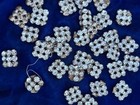 Antique Glass Rhinestone Silver Tone Shank Lot 0f 33 Buttons Some Have Flaws