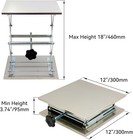 Hfs r  Plate 12x12 overall Height 15  Lab Jack Scissor Stand Platform 25kg 55lbs