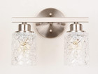 12 2  Vanity Lights  2 Light Wall Sconce Lighting  Brushed Nickel Bathroom Light