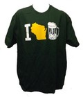 New Funny I Wisconsin Beer Mens Size Xl Xlarge Green Shirt