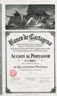 Spain Bank Of Cartagena Stock Certificate bond   Gorgeous