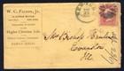 New York 1869 Palmer Bible House Advertising Cover To Evanston Ill  Cork