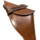 British Webley Revolver Leather Holster Wwi Wwii Reproduction Russet Brown Brass