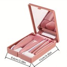 5-piece Professional Makeup Brush Set With Mirror   Travel Case Pink