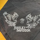 Vtg Harley Davidson Bandana Hankerchief Black   White Wings Cross Small Hole