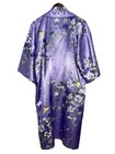 Kimono Yukata Long Belted Robe Lavender Made In Japan Cherry Blossom One Size