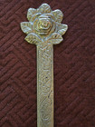 Vintage Rose Flower Brass Letter Opener