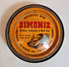 Vintage Simoniz Polish Wax 7 Oz  Orange Litho Tin Can W  Pry Lid