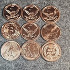  999 Fine Copper Bullion Rounds Lot - 1 Avdp Ounce Each  Various Designs 9 Total
