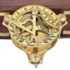 Brass Compass Sundial 3 Inch With Wooden Box Vintage Heavy Quality Style Gift