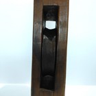 Japanese Antique Block   Tackle Wooden Single Wheel Pulley 2 8  4 7  12 6 Inch Fs