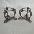 Vtg Godinger Silver Art Co Silverplate Stand Candle Orb Holder Set Of 2