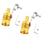 2pcs Turbo Sound Car Exhaust Muffler Whistle Oversized Roar Maker Size L