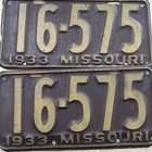 1933 Missouri License Plates