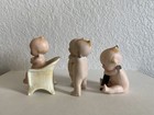 Antique Rare Set Of 3 Rose O   neil Kewpie Dolls On Chair hugging holding Pen