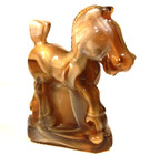 Vtg Imperial End Of Day Slag Glass Horse Stallion Carmel Caramel Slag