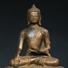 12  Old Antique Tibet Tibetan Buddhism Temple Bronze Gilt Medicine Buddha Statue