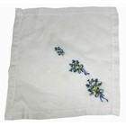 Heirloom Embroidered Bridesmaid Wedding Handkerchief Something Blue Cottagecore