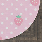 Strawberry Polka Dot Round Rug  Kids Room Decor  Baby Shower Gift  Fruit Decor