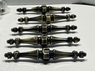 Vtg lot  17 nos Belwith Classic Spindle Antique Brass Fixed Drawer cabinet Pulls