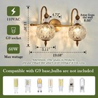 Vintage Bathroom Light Fixtures Gold Vanity Light With Glass Globe Lampshade    