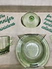 Vintage Mosser Jennifer Mini Green Glass Cameo Ballerina Child Set  1 In Box