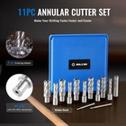 Zelcan Annular Cutter Set Hss Magnetic Drill Bits 13 Pcs Weldon Shank 2  Depth