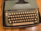 Vintage Smith Corona Super Sterling Typewriter With Case Green Color - Look 