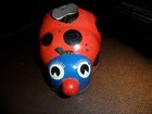 1960  s Vintage Lady Bug Japan Ace Wind Up Tin Toy   works 5  Long 