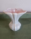Vintage Blue Pink Usa Pottery Fluted 6  Flared Vase Unmarked Mccoy 