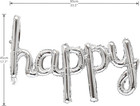 16 Inch Hanging Birthday Banners 3d Silver Foil Cursive Script Letter Balloons F