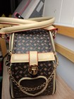 Luxury Style Pet Carrier Bag Brown Tan Pattern Small Dog Cat Travel Tote Handbag