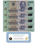 2 Million Vietnamese Dong Vnd 4 X 500 000 Polymer Banknotes Cir  Vietnam 4 Pcs