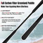 Kayak Paddle Lightweight Full Carbon Fiber Greenland Paddle With Paddle Bag  Adj