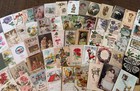 Huge Lot Of 400     Holidays Greetings Postcards Damaged- Scrapbook Crafts     