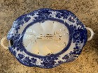 Antique  cir 1900  Flow Blue Large 14   x9   x8   soup Tureen No Ladle Arcadia Pattern