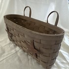 Vtg Primitive Brown Hanging Wall Basket Metal Stars 11    Rustic Farmhouse Decor