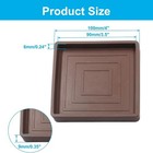 3 5 Inch Square Furniture Coasters  4 Pcs Brown Rubber Caster Cups Non Slip F