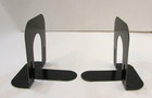 Classic Old 5  Tall Black Steel Vintage 1980 s Library Shelf Bookends Set