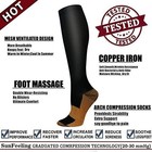 New Copper Compression Socks 20-30mmhg Graduated Support Mens Womens S-xxl
