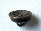 Antique Button Brass With Applied Detailed Glass Leaf Design 1 2    