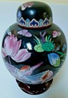 Vintage Rare Chinese Porcelain Cloisonn   Urn  ginger Jar Oriental Decoration