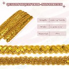 0 9 Inch X 14 Yards Sequins Beaded Lace Trim  Braid Trim Ribbon Dark Gold