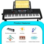 61-key Electric Keyboard Piano With Lighted Keys  Christmas Gifts  Bundle  Stand