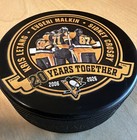 Pittsburgh Penguins  big 3  20 Years Together Puck - Crosby  Malkin Geno  Letang