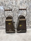 Pair Of  Antique Brass Caged Lanterns Underwriters Laboratories African Queen