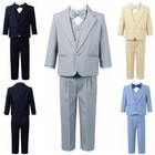 Baby Boys Suits 5 Piece Formal Blazer Shirt Vest Pants Bowtie Set Gentleman Suit