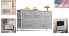 Elegant 5-drawer Dresser Unit - Multifunctional Storage For Bedrooms   More
